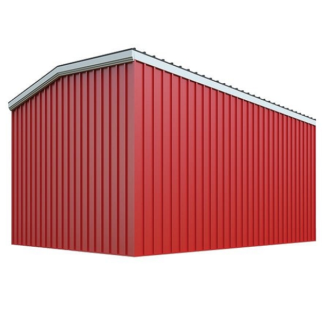 Prefab Steel Structure Red Industrial Workshops Plants Warehouse Storage
